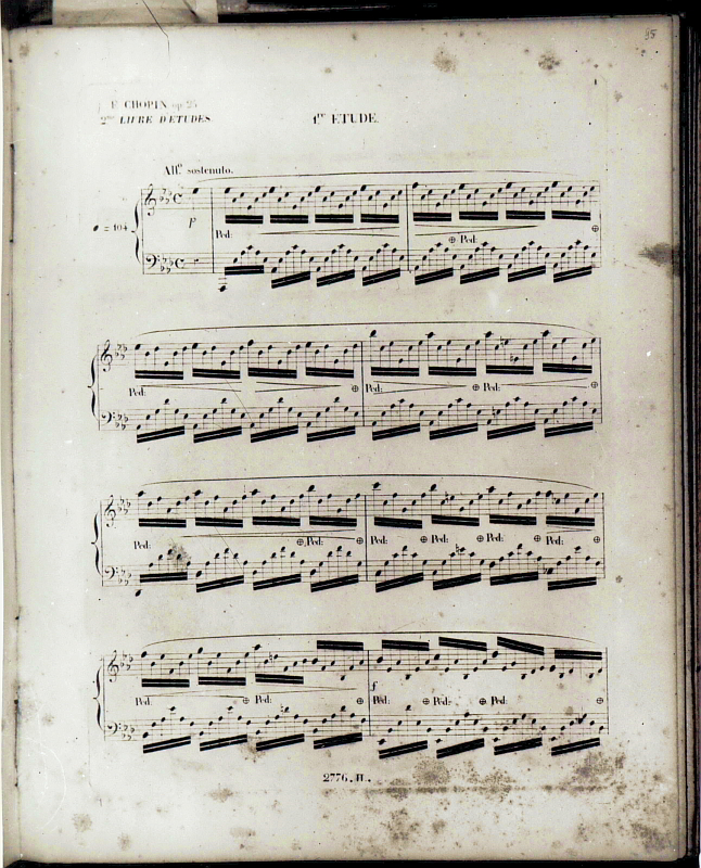 13a. Etiuda As -dur op. 25 nr 1, strona pierwsza z egzemplarza Ludwiki Jędrzejewiczowej.
